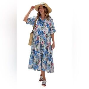 PRETTY GARDEN Floral Midi Summer Dress size M